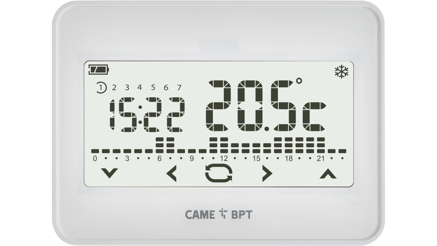 CAME-BPT TH/550 WH - Cronotermostato touch screen da parete bianco a  batteria