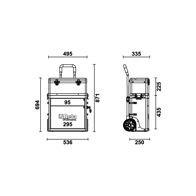 BETA C41S - Trolley portautensili a 2 moduli sovrapponibili